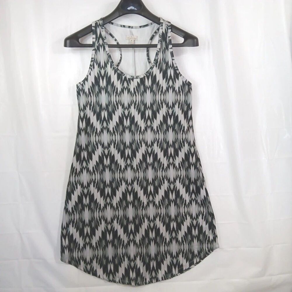 Tehama Dress Women's Size Medium  Gray Black Racer Back